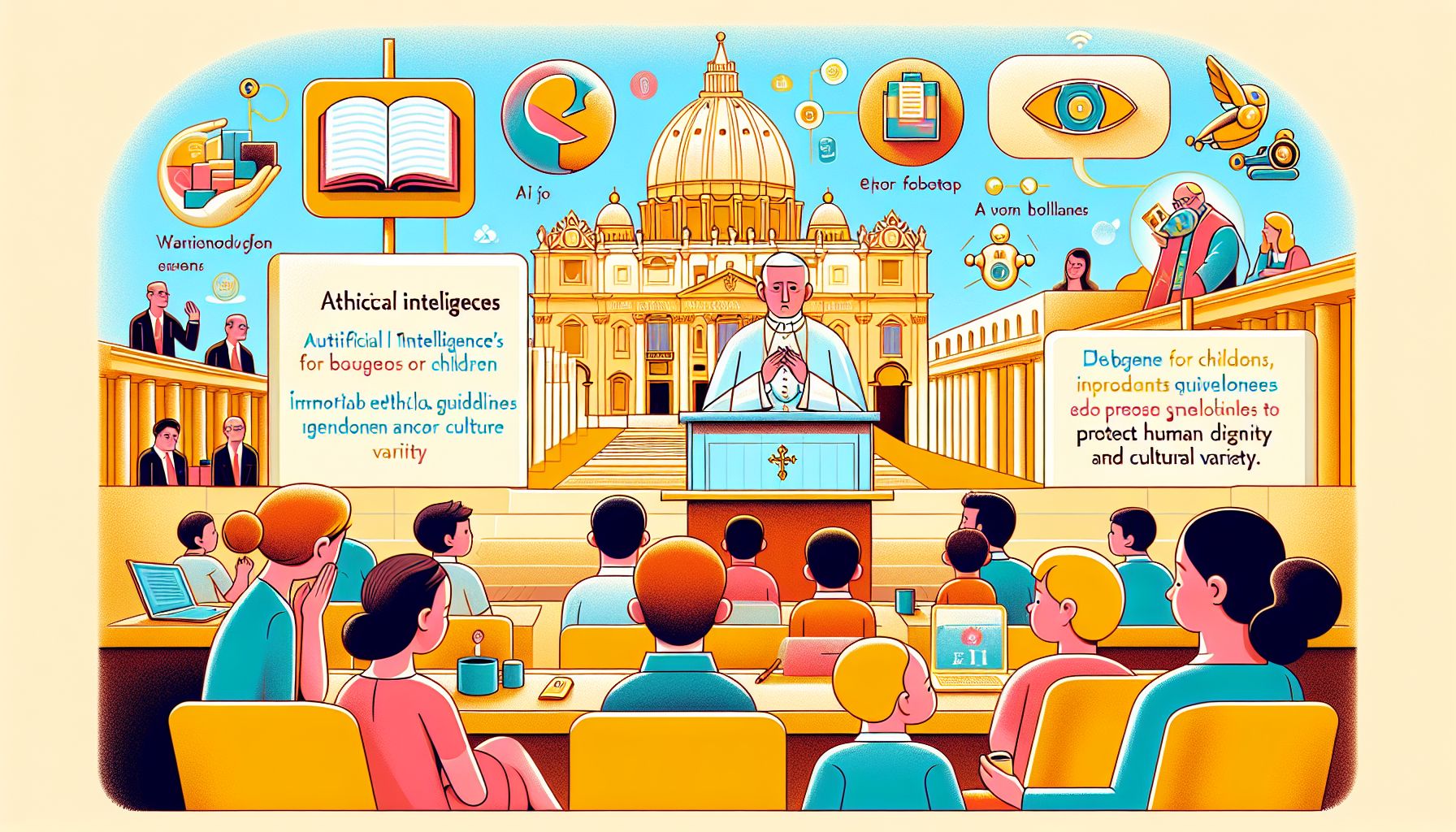 Paus Leo XIV belicht ethische kwesties van AI voor kinderen op Vaticaanse conferentie